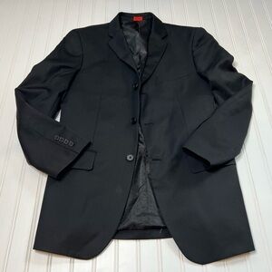 Linea Uomo Blazer Mens 39 R Wool Black Suit Jacket Sport 3 Button